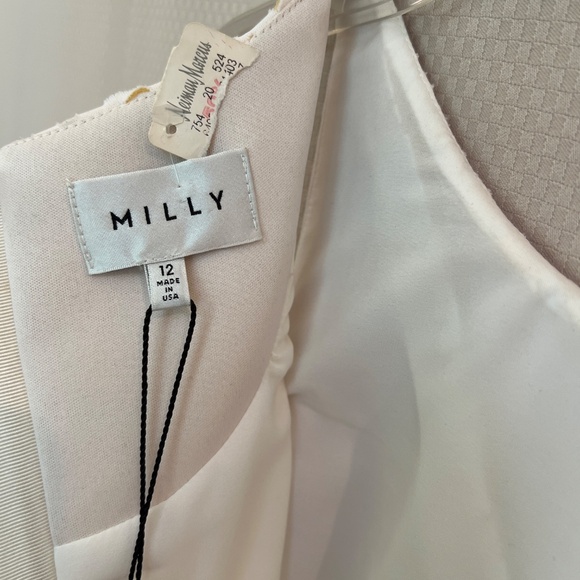 Milly Paneled Sheath Dress Off White Sz12 NWT - Picture 5 of 16